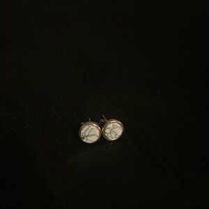 Marble Print Gold Earrings